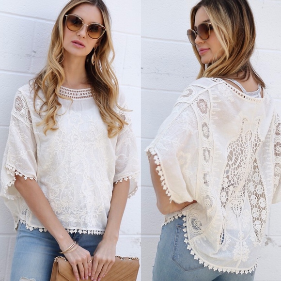 Bellanblue Tops - SHANTY Lace Top - Beige